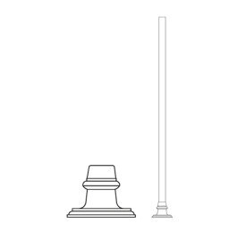Zubehör Leuchtenmast Lucca Nr. P6030 | schlankes Design für mediterrane Gartenleuchten